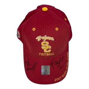 USC Trojans Football 2007 Rose Bowl Game Autographed Hat Cap‎